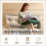 Triangular Wedge Headboard Pillow Bed Rest Backrest, Large Bolster Cushion Removable with Side Pockets Positioning Support for Reading Sitting Daybed Sofa Bunkbed, Brown 100cm (Brown-100cm) LOGICFEVER