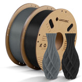 ANYCUBIC PLA Filament 1.75mm Bundle, 3D Printing PLA Filament 1.75mm Dimensional Accuracy +/- 0.02mm, 1KG Spool (2.2 lbs), 2KG Gray+Black ANYCUBIC