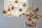 Renbuzhu 40PCS Fall Crafts Bulk: Leaves Pumpkins Paper Suncatchers DIY Kit for Autumn Thanksgiving Activities Decorations, Window Stained Glass Effect Art Supplies(Black Frame) Renbuzhu