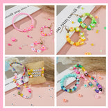 Gionlion 1000PCS Polymer Clay Beads Bracelet Making kit, 24 Style Cute Fun Fruit Flower Rainbow Butterfly Animal Heart Star Beads Charms for Jewelry Necklace Making Gift for Girls Kids Gionlion