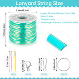 Tresotoyo Lanyard String, 20 Rolls Gimp String, Plastic String Lacing Cord, Boondoggle String Kit 1200 Feet and 52Pcs Keychain Lanyards Accessories for Keychain Crafts, Bracelet with Instruction Box Tresotoyo