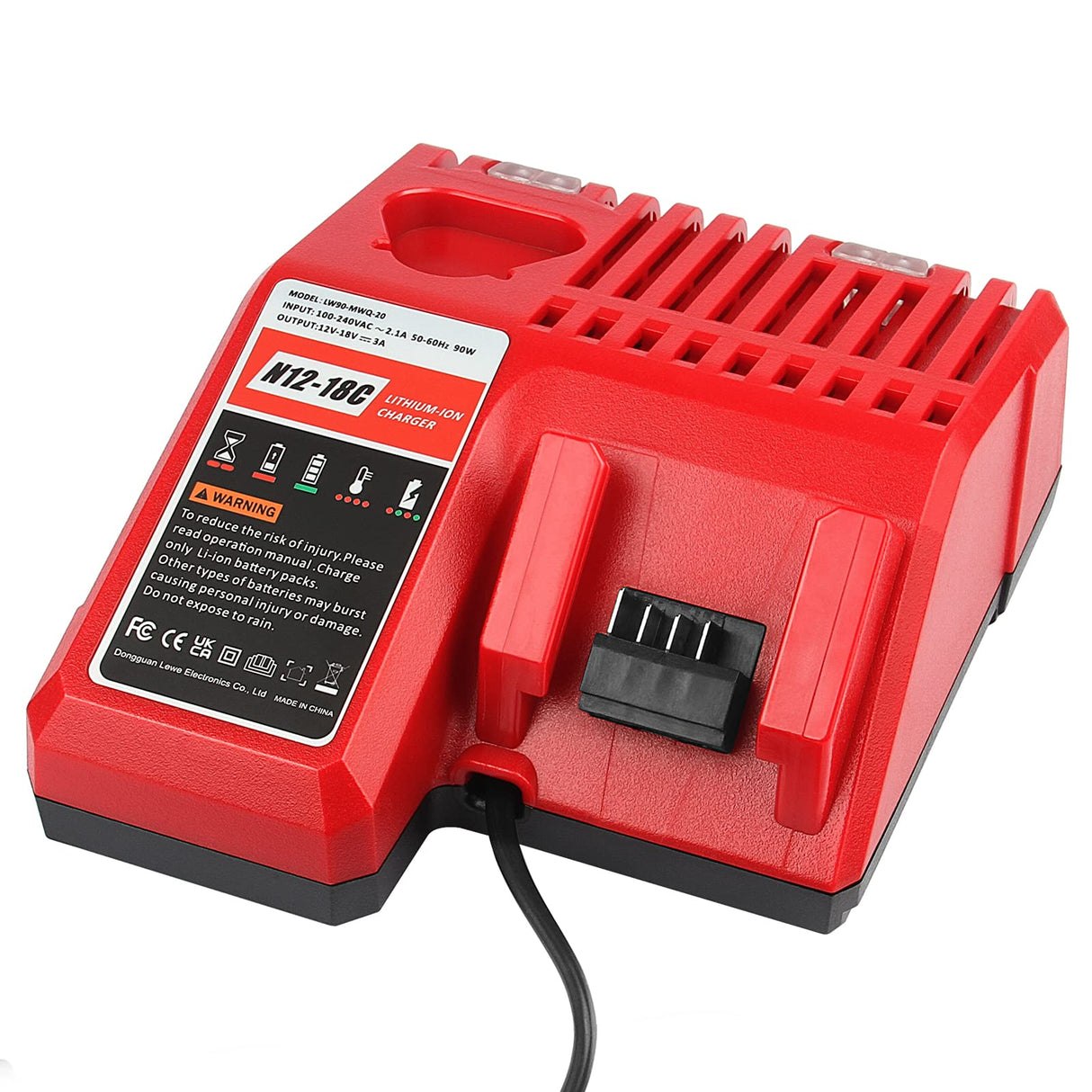 Replacement Charger for Milwaukee M12 & for M18 Rapid Charger for Milwaukee 12V-18V XC Lithium-Ion Tools Battery Power Charger Futurebatt