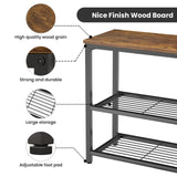 Ecoprsio Small Console Table, Sofa Table with Double Mesh Shelves, Industrial Entryway Table for Entryway, Hallway, Foyer, Front Hall, Sofa Couch, Living Room, Bar, Kitchen, 32 Inch, Rustic Ecoprsio