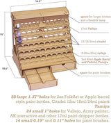 Craft Paint Storage-Modular Paint Organizer - Holds 74 Bottles of Paints, 14 Brushes, 2 Cabinets, and 6 Miniature Stands - Art Tool Storage Rack for Miniature Paint Set Sokipa