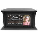 Personalized Solid Wood Human Urns for Ashes 250lbs, Custom Urn Box for Human Ashes, Large Burial and Cremation Urns for Ashes, Black Wood Color (Design 10) Basic Fundamentals