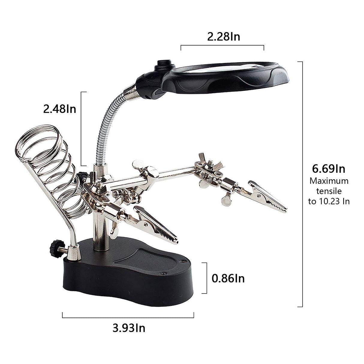 LXIANGN Led Light Helping Hands Soldering Magnifier Station Professional 3.5X 12X Magnifying Glass Stand with Alligator Clips for Soldering, Crafting and Inspecting Micro Objects LXIANGN