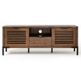 Bme 63 Inch Modern Farmhouse 5 Minutes Assembled 2 Doors & 1 Drawer, Console Table 65 Inches, Living Room, Millie Rustic TV Stand, Rustic Chestnut Bme