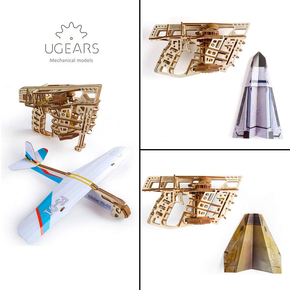 UGEARS Aeroplane Starter Ramp 3D Model Kit - Model Building Kits for Adults Teenagers - Laser Cut 3D Puzzle Wooden Construction Kit Creative 3D Wooden Puzzle Adults Model Making Set Without Glue UGEARS
