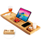 Bamboo Bathtub Caddy Tray for Luxury Bath, Expandable Bath Tray for Tub with Book and Wine Holder- Gift Idea for Loved Ones Unibambou