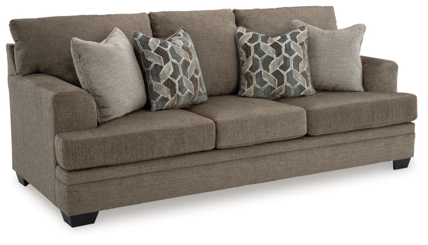 Signature Design by Ashley Stonemeade Casual Sofa with 4 Toss Pillows, Dark Brown