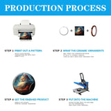 25 PCS Sublimation Ceramic Ornament Blank 3 inch Round Two-Sided Printed White Ceramic Decoration Handmade DIY Personalized Christmas Home Decoration Bulk OKBA