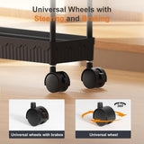 Sevenblue Slim Storage Rolling Cart with Wheels, 2 Pack 3 -Tier Rolling Cart Bathroom Organizers and Storage, Utility Cart for Laundry Room Organization, Bathroom and Kitchen Narrow Places, Black Sevenblue