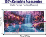 pchmcu 5D Large Waterfall Diamond Painting Kits for Adults,DIY Full Drill Crystal Rhinestone Crafts,Art Mountain Painting with Diamond Home Wall Decor 27.5 X 15.7inch pchmcu