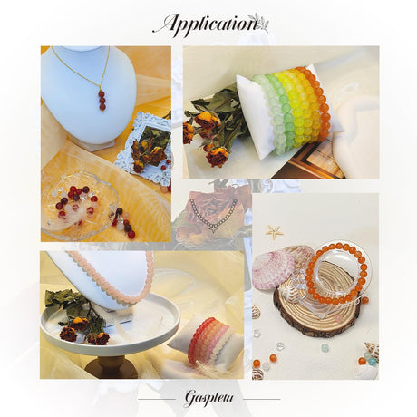 1200PCS 8mm Glass Beads for Jewelry Making, 24 Colors Crystal Beads Bracelets Making Kit, 2 Box Round Beads Suitable for Beginners Gaspletu