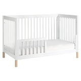 Babyletto Gelato 4-in-1 Convertible Crib with Toddler Bed Conversion in White and Washed Natural, Greenguard Gold Certified babyletto