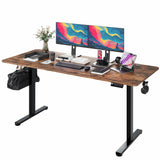 Monomi Electric Standing Desk, 63 x 28 inches Height Adjustable Desk, Ergonomic Home Office Sit Stand Up Desk with Memory Preset Controller (Rustic Brown Top/Black Frame) Monomi