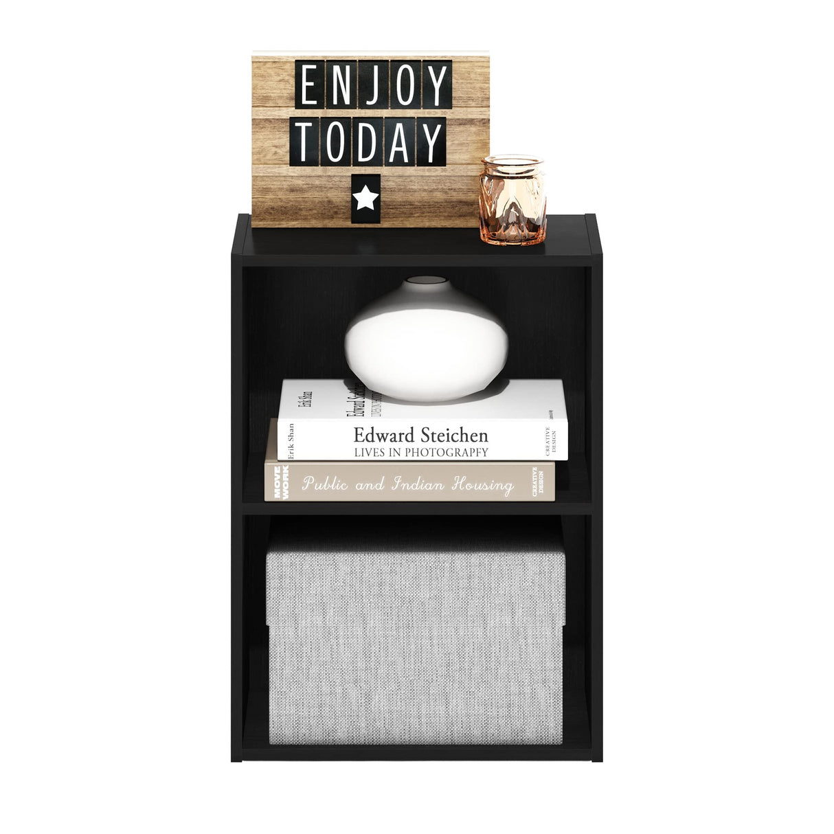 Furinno Luder Bookcase / Book / Storage, Blackwood 2-Tier Furinno