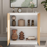 TUSY 4-Piece Large TV Stand with Bookshelves for TVs up to 75”, Wall Unit Entertainment Center with Doors, TV Cabinet for Living Room, Bedroom & Home Theater, White TUSY