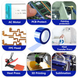 UTNVBTR 6 Rolls 20mm x16m(52ft) Blue Heat Resistant Tape，Heat Transfer Tape for Heat Sublimation Press Vinyl，and Fixing of Electronic Parts During Processing，No Residue UTNVBTR