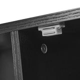 Panana TV Stand Television Stands TV Console Unit with Shelf and 2 Doors Storage Cabinets for Living Room Bedroom for TVs up to 70 Inches (Black, 62.99 inch) Panana