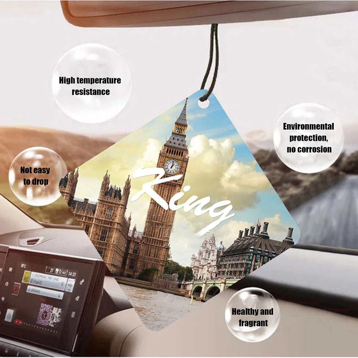 Twavang 30Pcs Sublimation Air Freshener Blanks 5 Styles Car Scented Hanging Sheets DIY Sublimation Air Freshener Set with 30Pcs Self Adhesive Bags and Elastic Rope for Home and Car Decoration Twavang