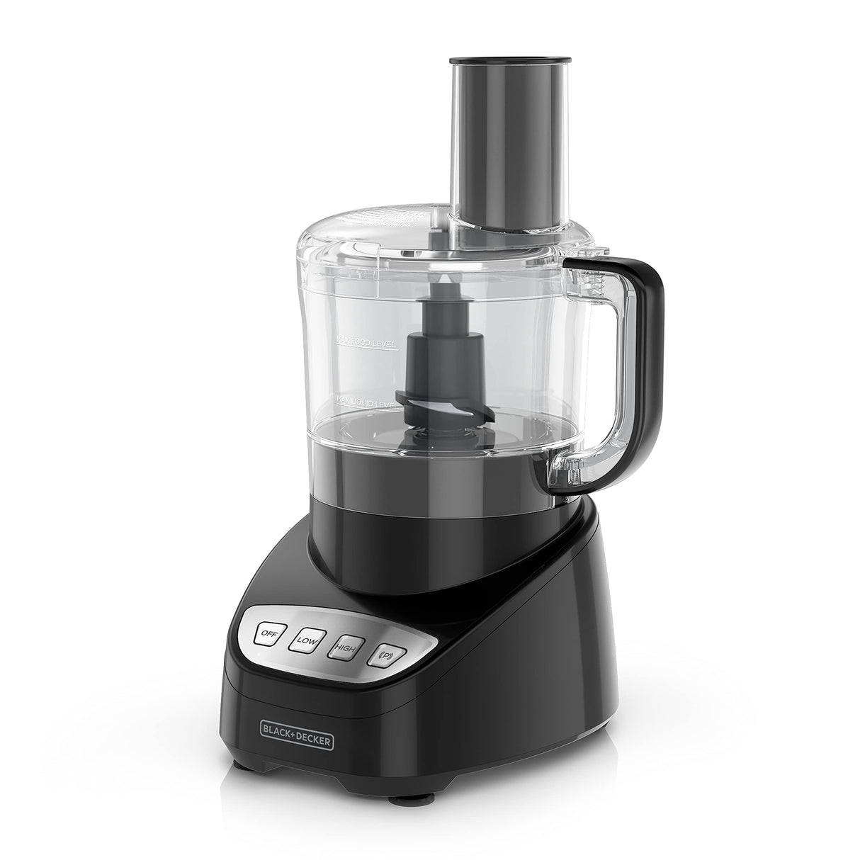 BLACK+DECKER Food Processor and Vegetable Chopper, Stainless Steel Blade, 8-Cup Capacity, 450W Power with Attachments to Grate, Shred, Slice, Mince, Grind, and Puree BLACK+DECKER