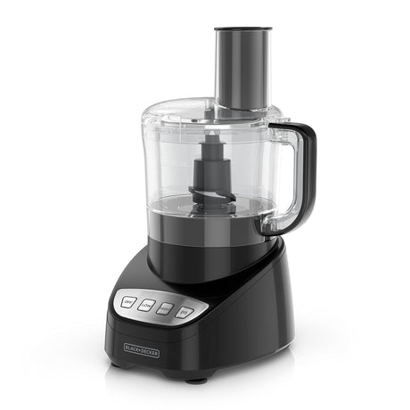 BLACK+DECKER Food Processor and Vegetable Chopper, Stainless Steel Blade, 8-Cup Capacity, 450W Power with Attachments to Grate, Shred, Slice, Mince, Grind, and Puree BLACK+DECKER