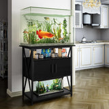 URFORESTIC 20-29 Gallon Fish Tank Stand Aquarium Stand,Metal Frame with Wooden Cabinet Storage,X-Shape 500LBS Capacity URFORESTIC
