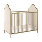 Little Seeds Piper Upholstered Metal Crib, Gold Little Seeds