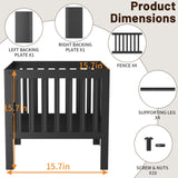 TBMLC 16-Inch Square Steel Grating Fire Pit in Black - Portable and Durable,Perfect for Backyard, Camping, and Bonfire Gathering Outdoor TBMLC