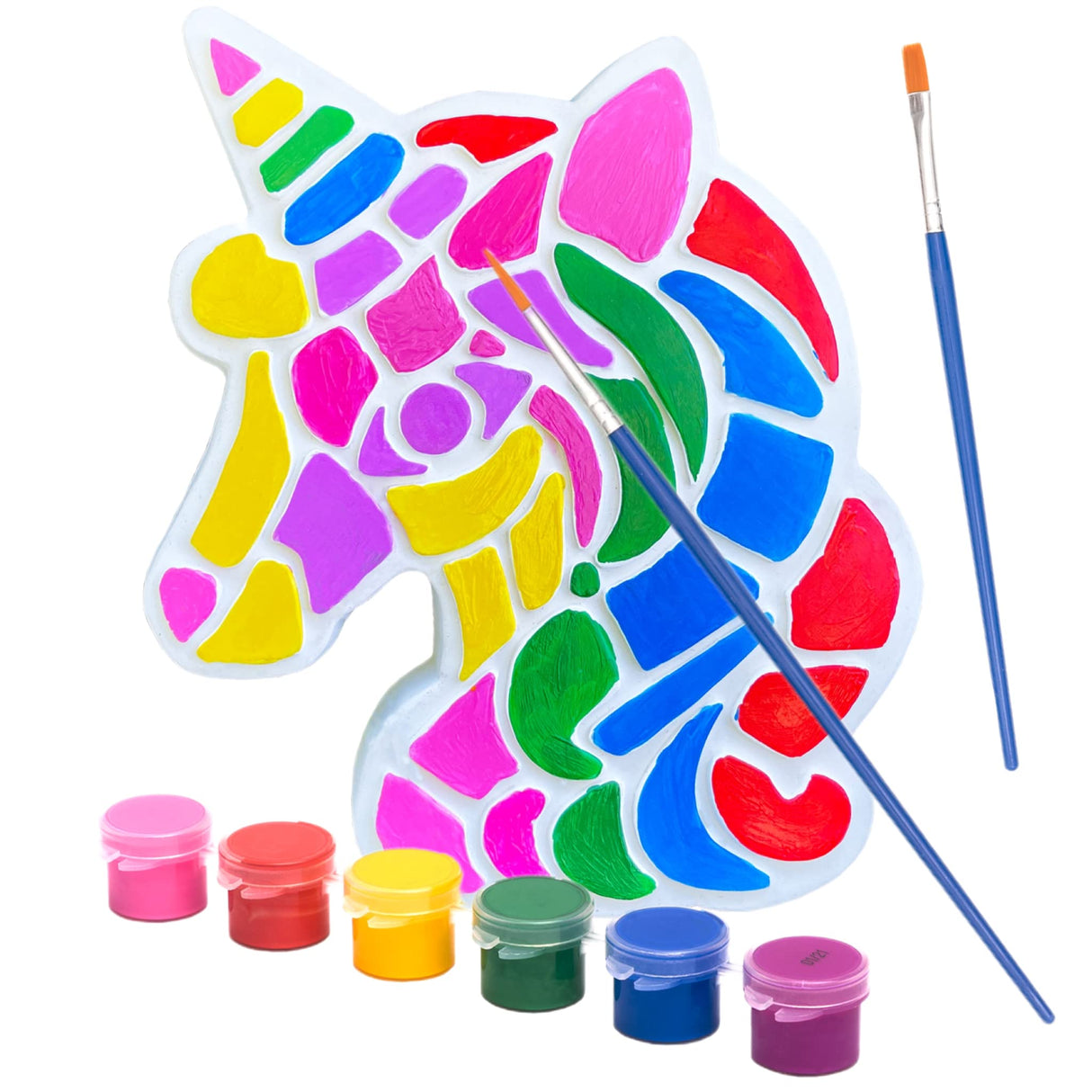TOYLI Unicorn Painting Kit for Kids, Art Set, DIY Project, Stepping Stone Kit, Includes 2 Brushes and 6 Paints, Mess-Free Arts and Crafts TOYLI
