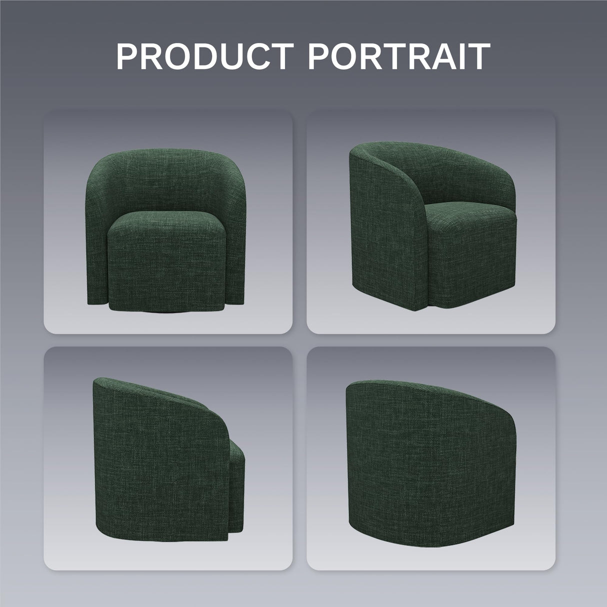 COLAMY Swivel Accent Chair,Swivel Barrel Chair,Upholstered Comfy 360 Degree Swivel Chair for Living Room/Bedroom/Waiting Room/Office(Green) COLAMY