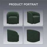 COLAMY Swivel Accent Chair,Swivel Barrel Chair,Upholstered Comfy 360 Degree Swivel Chair for Living Room/Bedroom/Waiting Room/Office(Green) COLAMY