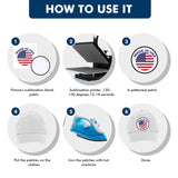 30 Pieces Sublimation Patches Fabric Iron-on Blank Patches 3 Shapes Repair Patches Sublimation Blank Hat Patch for DIY Crafts, Caps Clothes Shoes Bags Backpacks Uniforms (Black Frame) Waydress