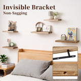 OAKERLAND Floating Shelves for Wall Set of 2, 12 inch Rustic Paulownia Wood Wall Shelves for Bathroom, Living Room, Bedroom and Kitchen, Picture Ledge for Storage,Books,Room Decor, 6x12 inch OAKERLAND