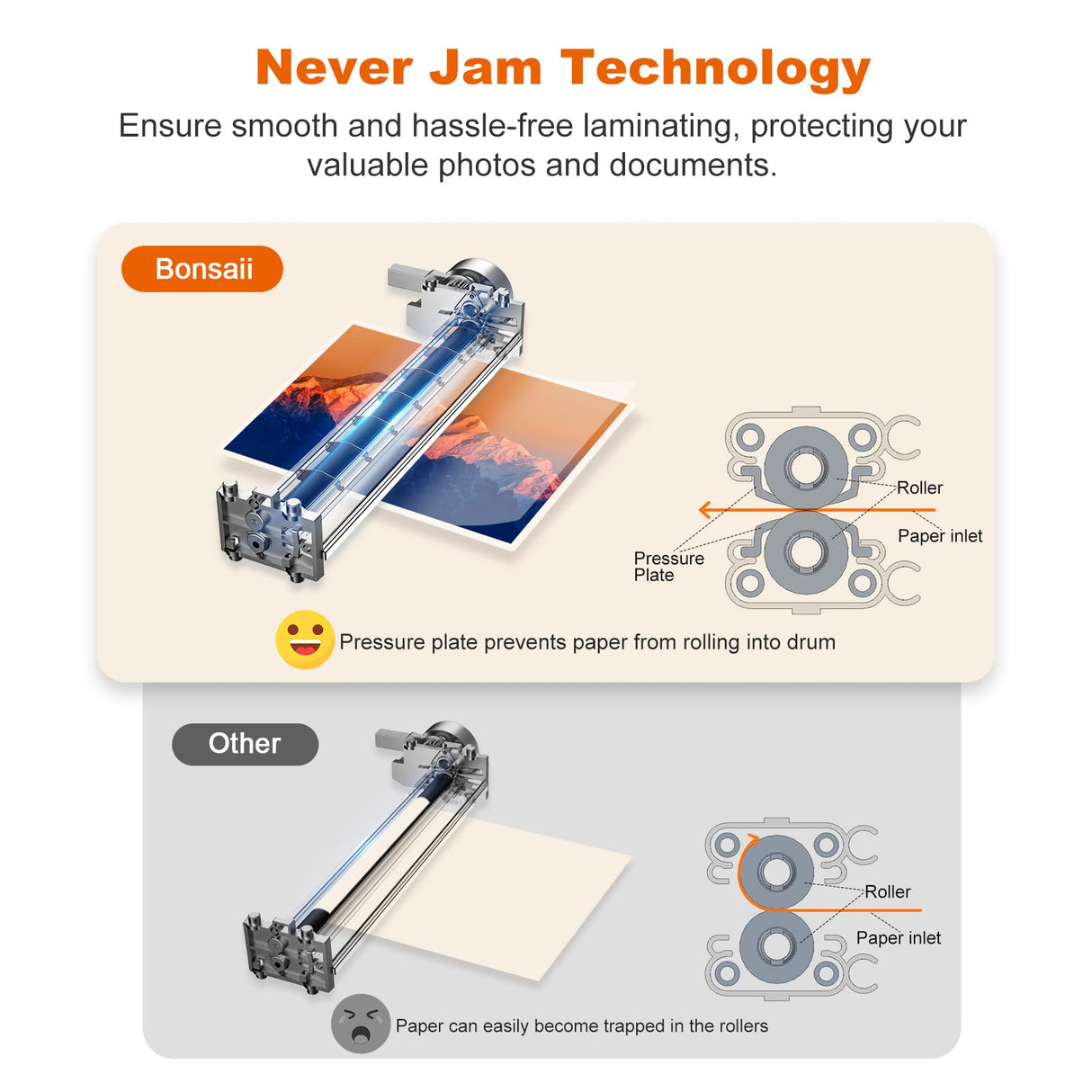 Bonsaii 13 Inch Laminator Machine with Never Jam Technology, Laminator Machine 11x17 Inch with Laminating Sheets, Laminating Machine for Home, Office, and Classroom Organization Supplies - L318-A bonsaii