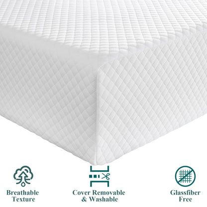 BreezeRest Twin Mattress 6 Inch Memory Foam Mattress Bed in a Box,Medium Firm Cooling Gel Green Tea Twin Size Mattress with Breathable Soft Fabric Cover CertiPUR-US colchones Twin Pressure Relief