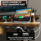 FICIHI Electric Standing Desk USB A/C Charging Port, Electric Height Adjustable Desk,63 x 30 inches Desk with 4 Drawers,Larger Table Legs,Ergonomic Workstation Suitable for Home Gaming Office FICIHI
