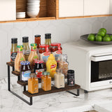 YINMIT Wooden Display Riser Stand, Tiered Perfume and Cologne Organizer Stand, 4 Tier Spice Rack Organizer, Rustic Display Shelf for Candles (4 Tier) YINMIT