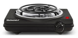 Elite Gourmet ESB100B Countertop Single Coiled Burner Electric Hot Plate, Temperature Control, Indicator Light, Easy to Clean, Black Elite Gourmet