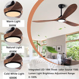 QUTWOB 60" Wood Ceiling Fans with Lights and Remote Control,Indoor Outdoor 3 Blades Wooden Ceiling Fan for Garage,Patio,Living Rooms,Bedrooms,Offices,Farmhouse(Black+Dark Walnut) QUTWOB