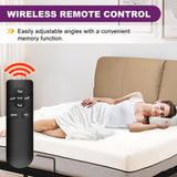 HIGREENA Adjustable Bed Frame King Size，Wireless Remote Control, Head and Foot Incline, Adjustable Bed Frame with USB Ports & Night Light, Anti-Snore HIGREENA