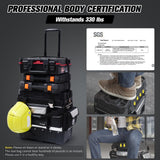 MARUTAI 18'' Rolling Tool Bag with Wheels, Tool Bags Organizer, with Telescopic Handle and Waterproof Cover, 330lbs Load Rated, Storage Manager Toolbox for Camping, Construction Sites MARUTAI TOOL STORAGE