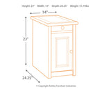 Signature Design by Ashley Ashley Furniture Signature Design-Bolanburg Chairside End Table, 14"W x 24"D x 23"H, Whitewash Signature Design by Ashley