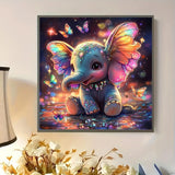 DIY Diamond Painting Kits for Adults, 5D Animal Elephant Diamond Art Kits for Beginners, Butterfly Round Diamonds Pictures Crafts, Full Drill Gem Art for Home Decor 12x12Inch wavaiov