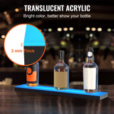 VEVOR LED Lighted Liquor Bottle Display Shelf, 24-inch LED Bar Shelves for Liquor, 1-Step Lighted Liquor Bottle Shelf for Home/Commercial Bar, Acrylic Lighted Bottle Display with Remote & App Control VEVOR