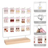 shidaishiye Earring Display Stand for Selling, Wood Earring Rack Tower Display Holder Stand (3 Tier,15 Hooks, White) shidaishiye