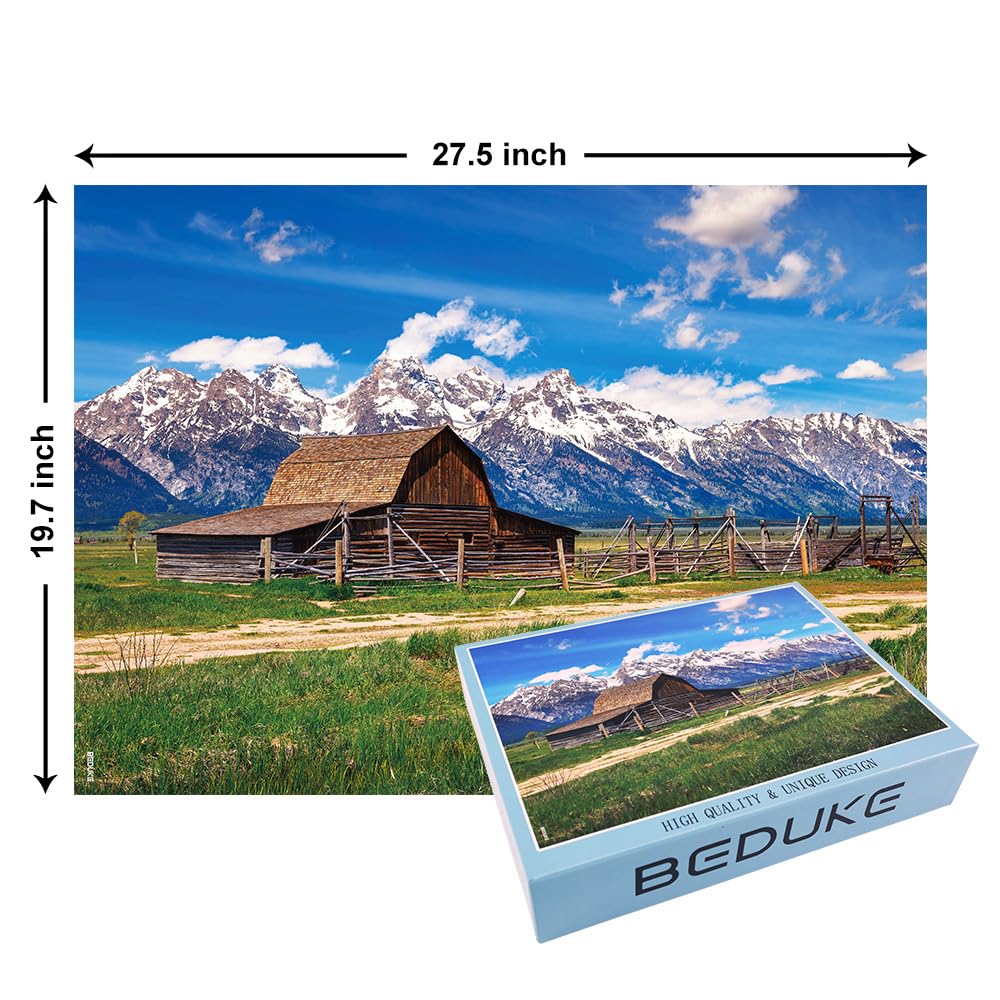 BEDUKE Jigsaw Puzzles for Adults 1000 Pieces Grand Teton National Park Precise Interlocking Thick Sturdy Cardboard Family Game 1000 Piece Puzzle Age 14+ BEDUKE