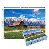 BEDUKE Jigsaw Puzzles for Adults 1000 Pieces Grand Teton National Park Precise Interlocking Thick Sturdy Cardboard Family Game 1000 Piece Puzzle Age 14+ BEDUKE
