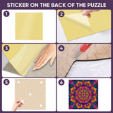 Purple Mandala Wooden Puzzles, 500 Pieces Jigsaw Puzzles 15.9'' x15.9'', Unique Design Liberty Wooden Puzzles for Adults and Kids, Family Game Gift Royal Size delobil